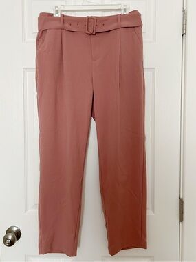 a new day Mauve Belted High-Rise Chinos